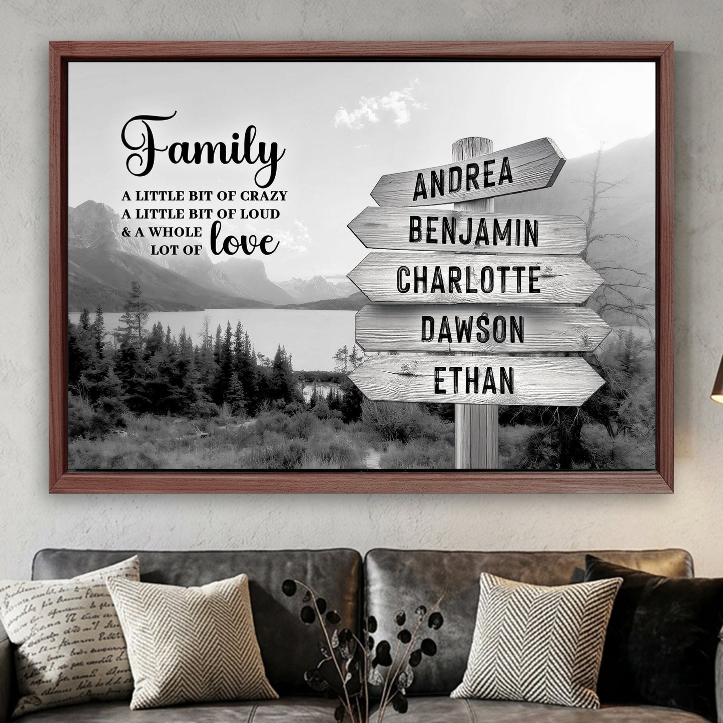 Family Whole Lot Of Love Grey Mountain Wall Sign