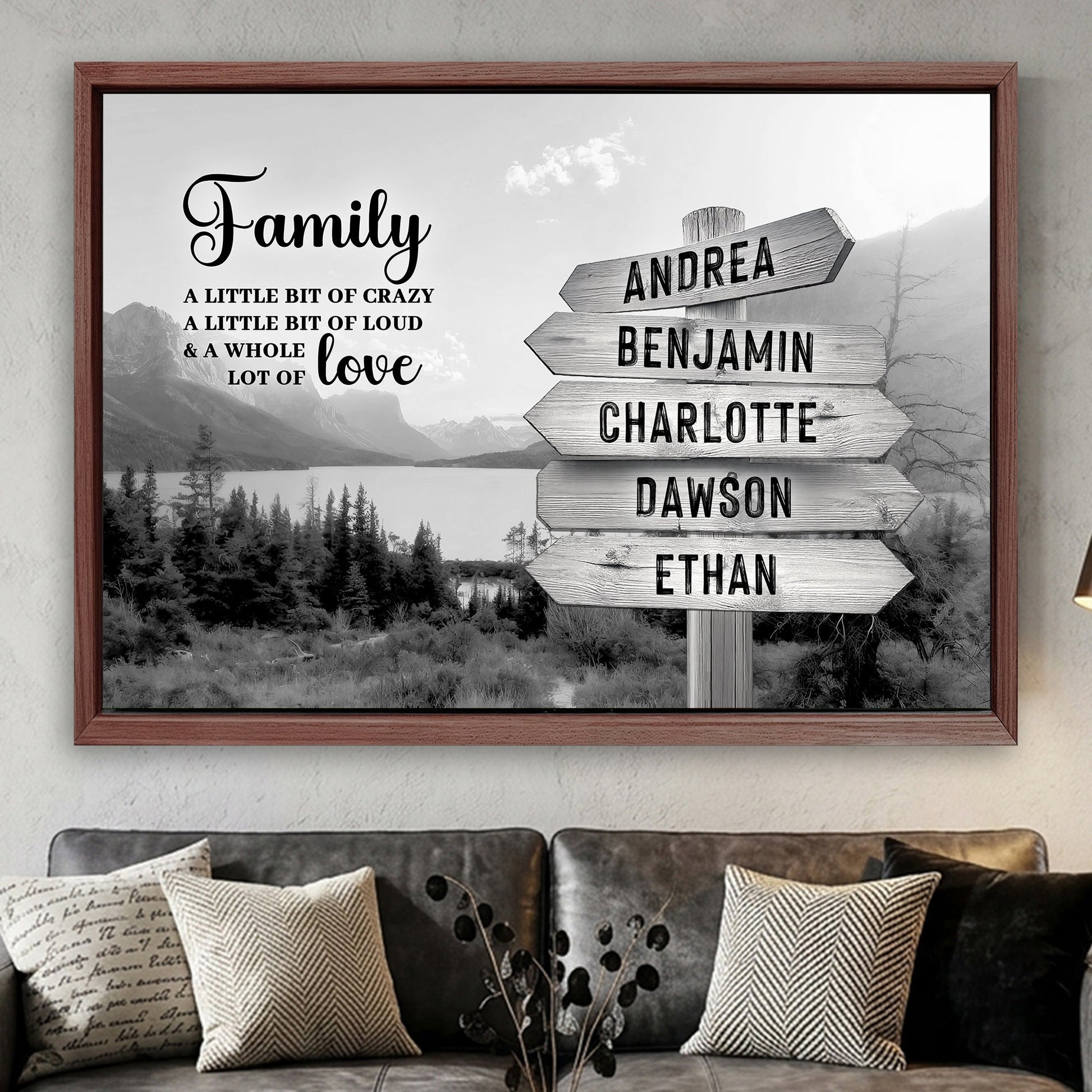Family Whole Lot Of Love Grey Mountain Wall Sign
