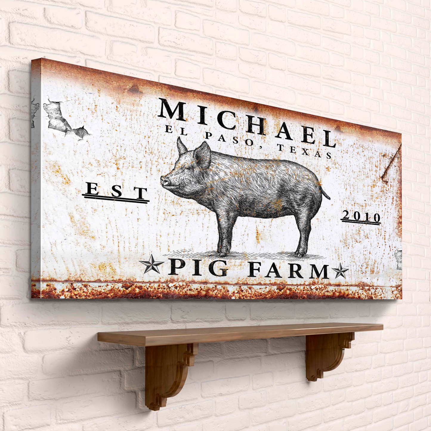Pig Farm Sign - canvas