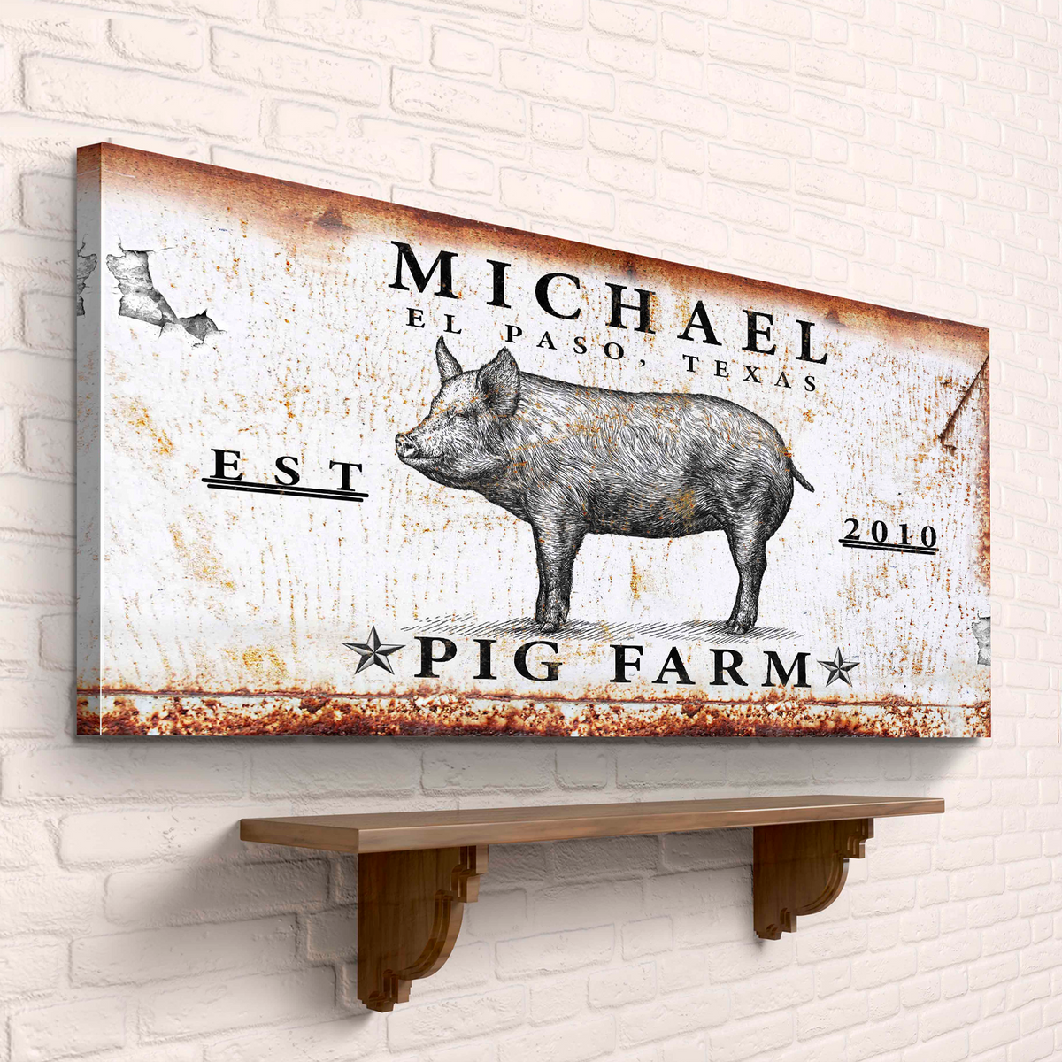 Pig Farm Sign - canvas