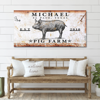 Pig Farm Sign - Style 1 - canvas