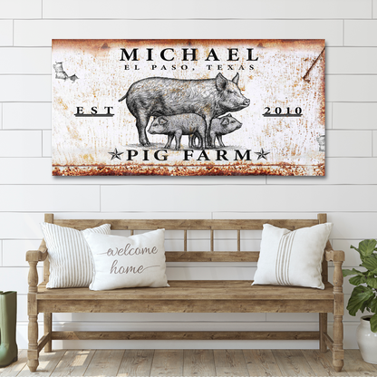 Pig Farm Sign - canvas