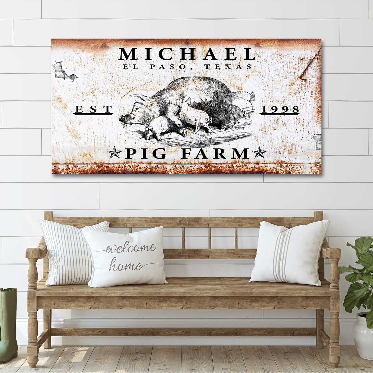 Pig Farm Sign - canvas