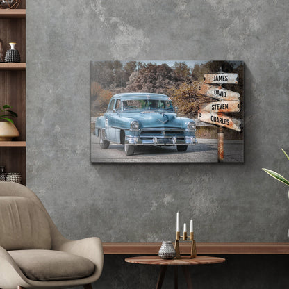 Vintage Car Family Name Sign