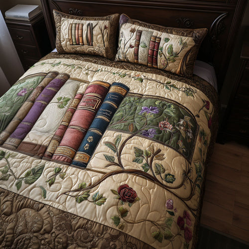 Pages of Comfort 3-Piece Quilted Bedding Set - Single (59" x 70")