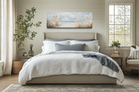 Pampas Grass On The Beach Horizontal Neutral Framed Canvas Wall Art