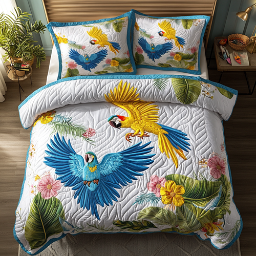 Parrot Dreams 3-Piece Quilted Bedding Set - Single (59" x 70")
