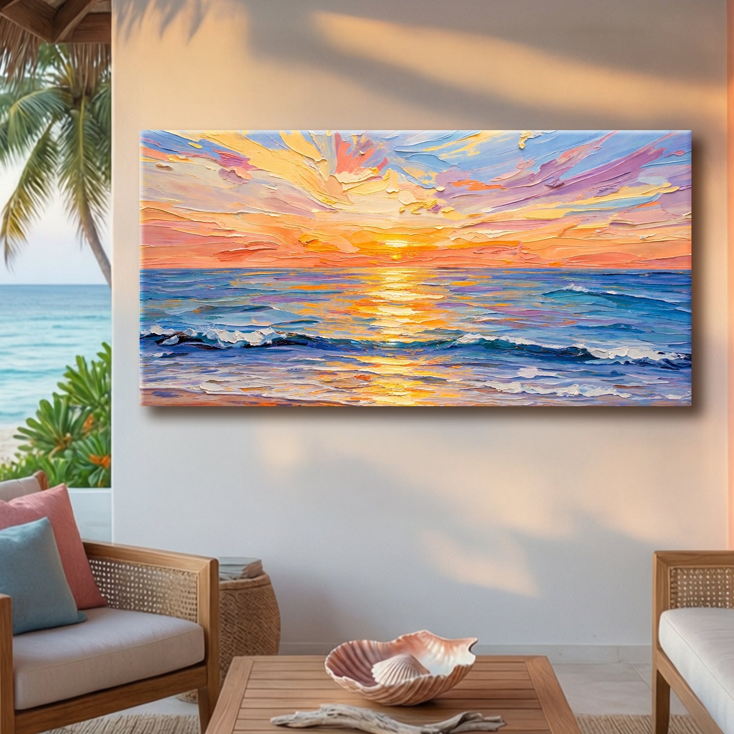 Pastel Ocean Sunset Impression