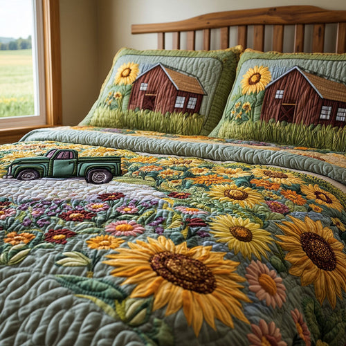 Pastoral Haven 3-Piece Quilted Bedding Set - Single (59" x 70")