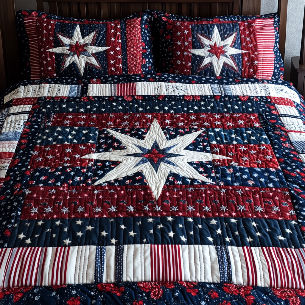 Patriot Dream 3-Piece Quilted Bedding Set - Single (59" x 70")