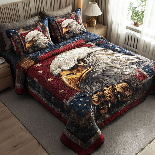 Patriot Eagle 3-Piece Quilted Bedding Set - Single (59" x 70")
