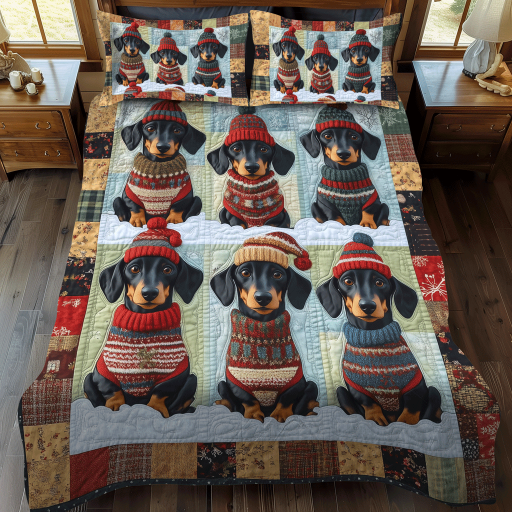 Paws and Pompoms 3-Piece Quilted Bedding Set - Single (59" x 70")