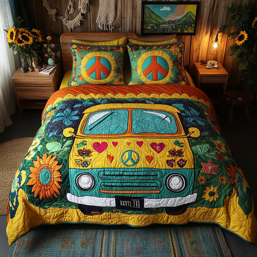 Peace Rider 3-Piece Quilted Bedding Set - Single (59" x 70")