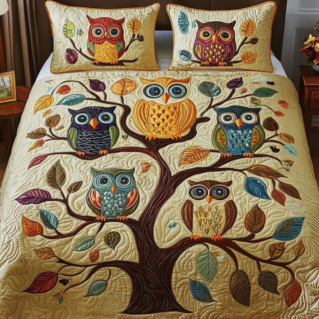 Perch Paradise 3-Piece Quilted Bedding Set - Single (59" x 70")