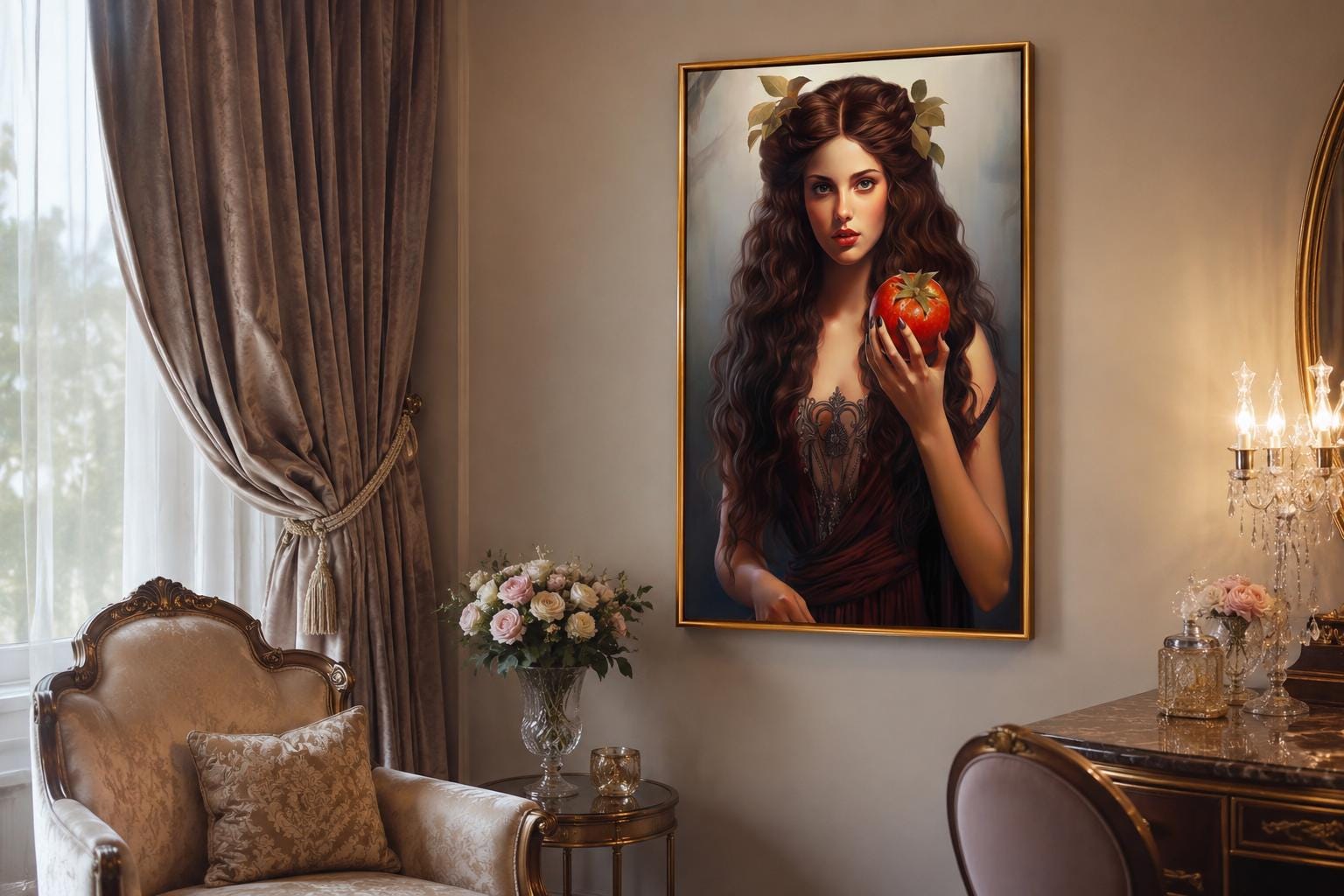 Persephone Greek Goddess Canvas Wall Art