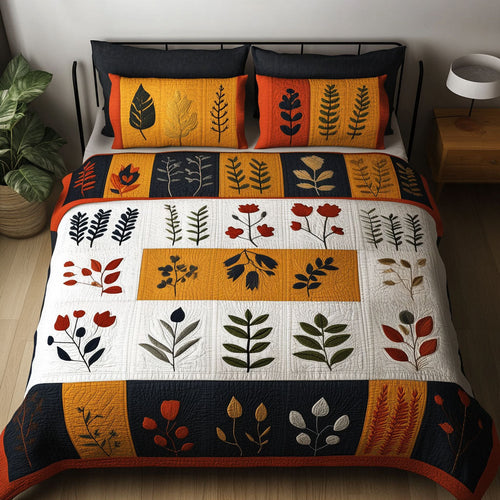 Petal Embrace 3-Piece Quilted Bedding Set - Single (59" x 70")
