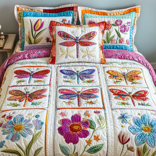 Petal Garden 3-Piece Quilted Bedding Set - Single (59" x 70")