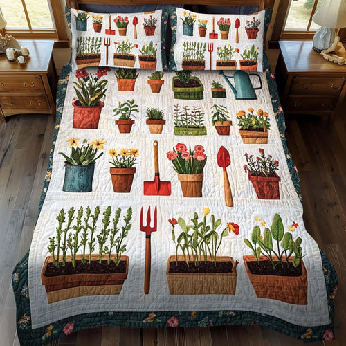 Petal Harvest 3-Piece Quilted Bedding Set - Single (59" x 70")