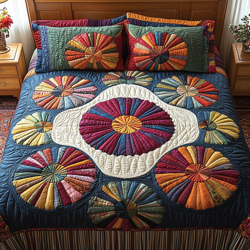 Petal Radiance 3-Piece Quilted Bedding Set - Single (59" x 70")