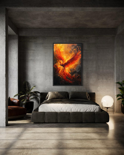 Phoenix Rising Vertical Canvas Wall Art