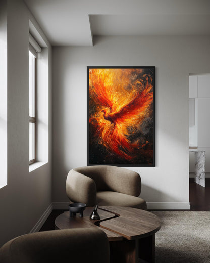 Phoenix Rising Vertical Canvas Wall Art