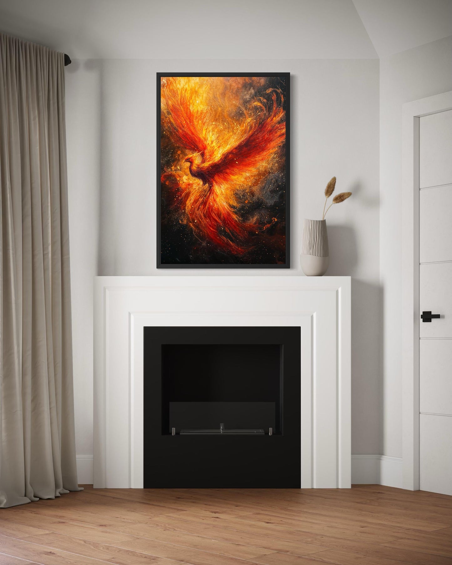 Phoenix Rising Vertical Canvas Wall Art