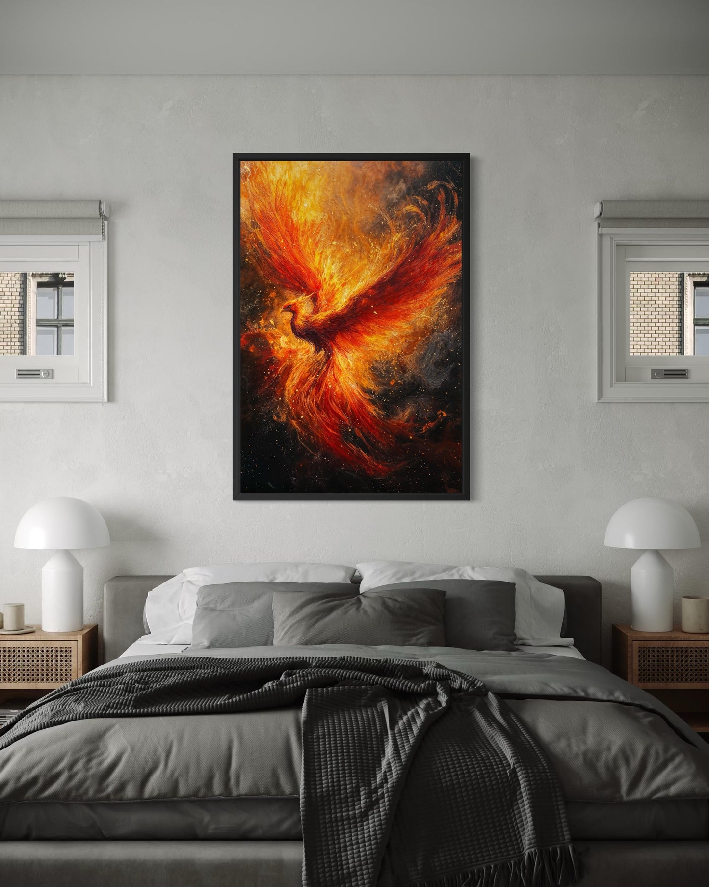 Phoenix Rising Vertical Canvas Wall Art