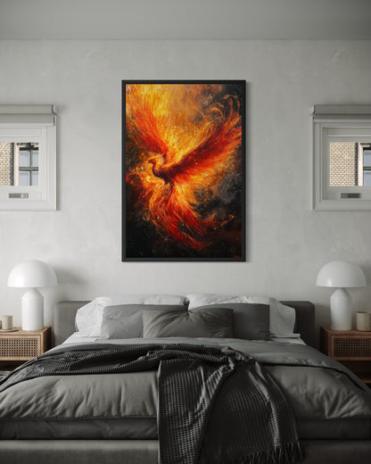 Phoenix Rising Vertical Canvas Wall Art