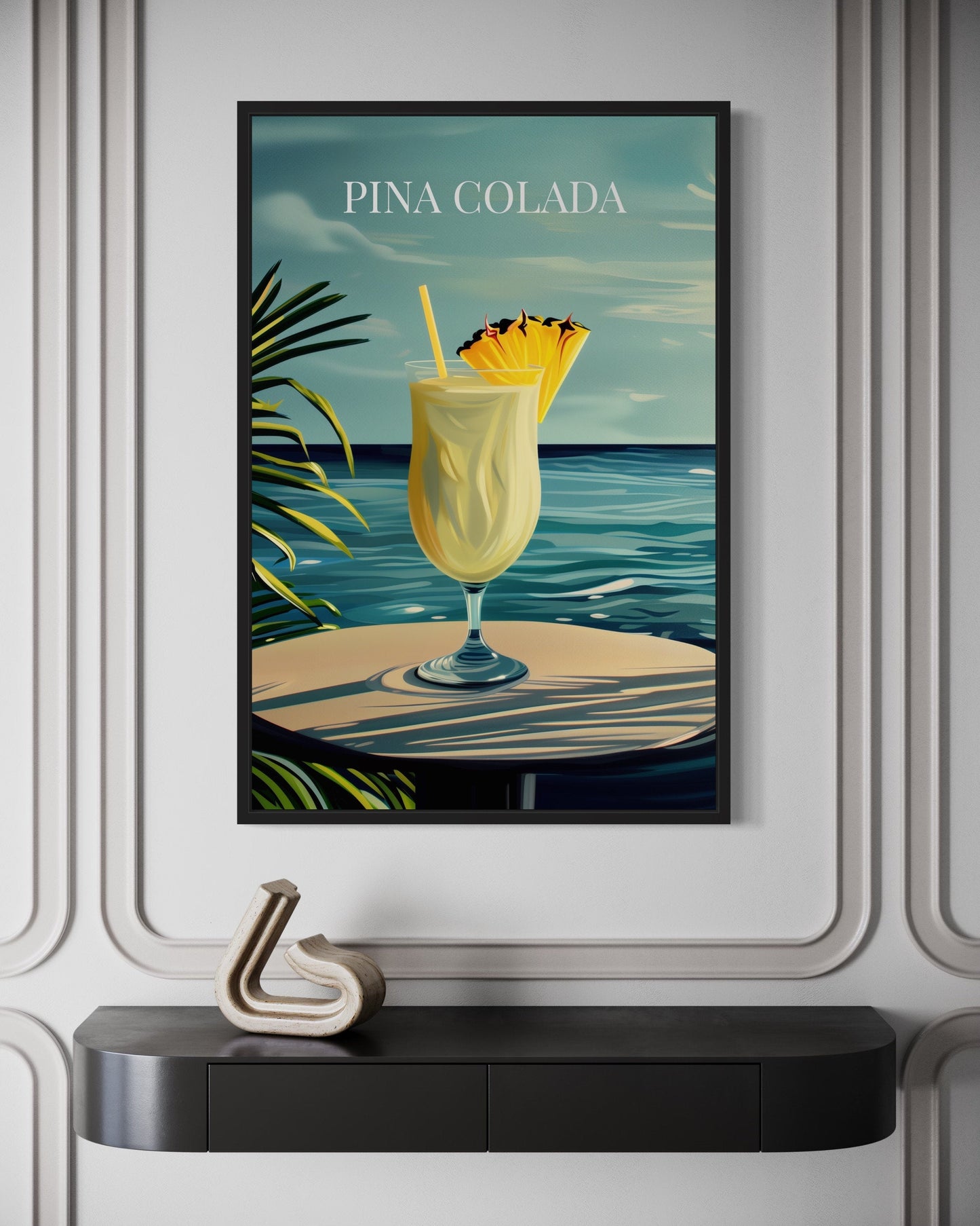 Pina Colada Cocktail On The Beach Art Print Canvas Wall Art