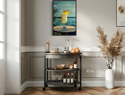 Pina Colada Cocktail On The Beach Art Print Canvas Wall Art