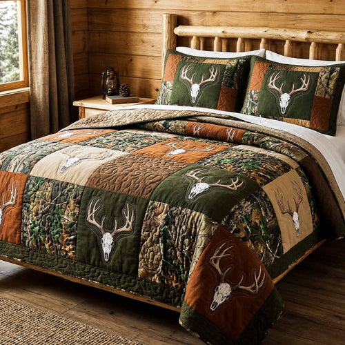 Pine Antler 3-Piece Quilted Bedding Set - Single (59" x 70")