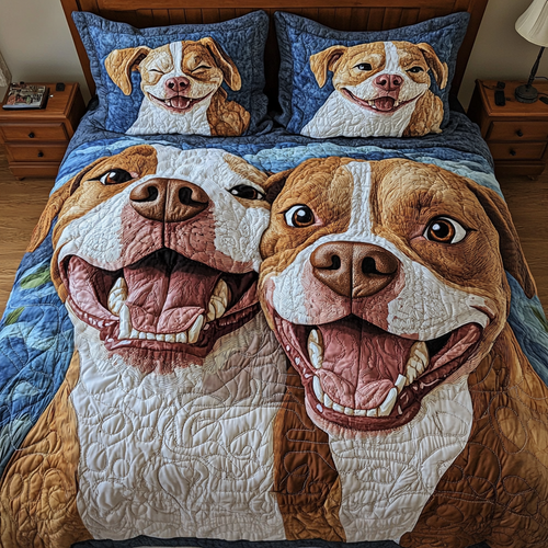 Pitbull Pride 3-Piece Quilted Bedding Set - Single (59" x 70")