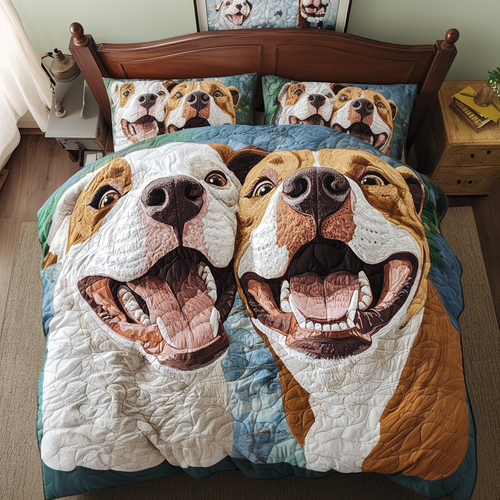 Pitbull Soul 3-Piece Quilted Bedding Set - Single (59" x 70")