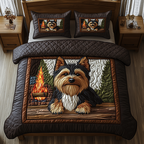 Playful Pup 3-Piece Quilted Bedding Set - Single (59" x 70")