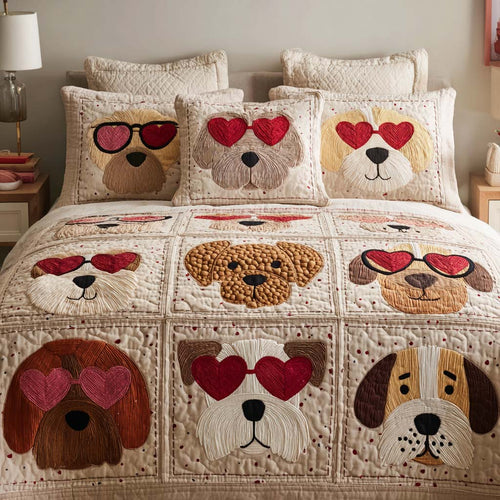 Pooch Serenity 3-Piece Quilted Bedding Set - Single (59" x 70")