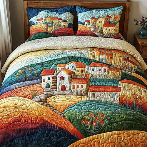 Positano View 3-Piece Quilted Bedding Set - Single (59" x 70")