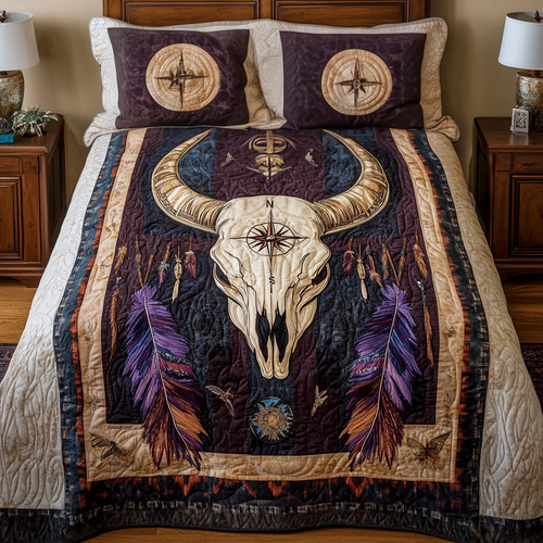 Prairie Compass 3-Piece Quilted Bedding Set - Single (59" x 70")
