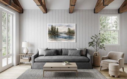 Psalm 18:19 Wall Art - Serene Lake Landscape Canvas Print | Christian Faith Decor