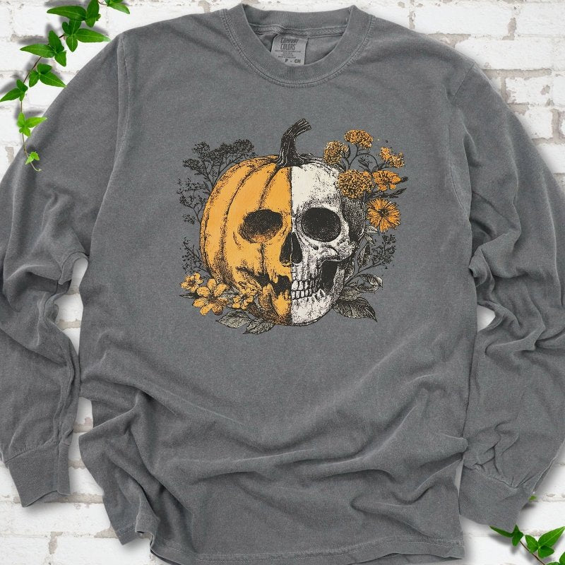 Pumpkin Skull LS T-Shirt