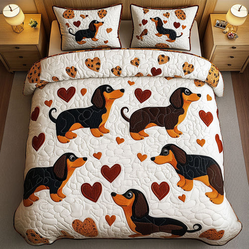 Puppy Love 3-Piece Quilted Bedding Set - Single (59" x 70")