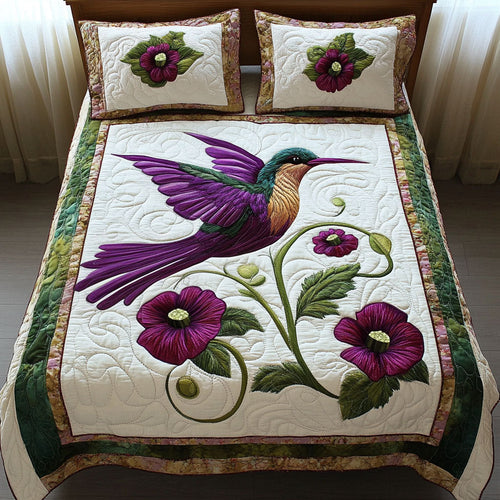 Purple Majesty 3-Piece Quilted Bedding Set - Single (59" x 70")