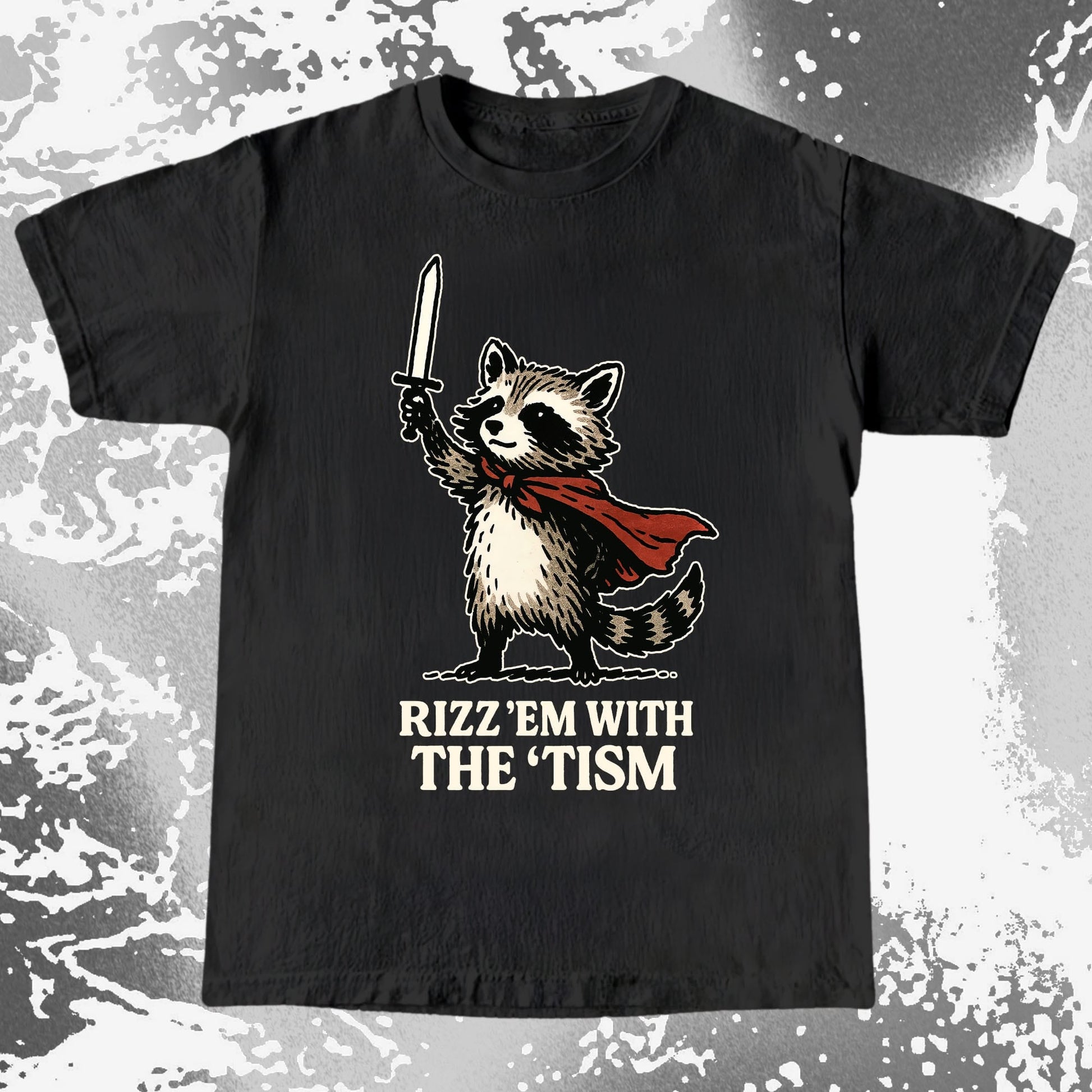 Raccoon Rizz Em With The Tism, funny meme tee gift (view 3)