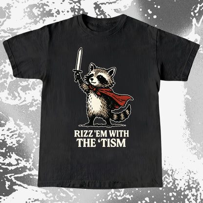 Raccoon Rizz Em With The Tism, funny meme tee gift (view 3)