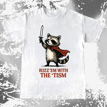 Raccoon Rizz Em With The Tism, funny meme tee gift (view 2)