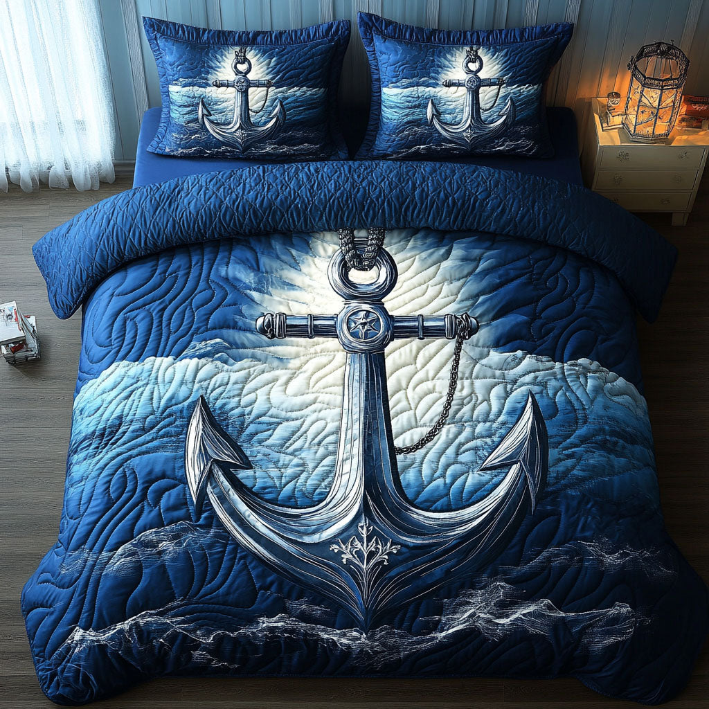 Radiant Nautical 3-Piece Quilted Bedding Set - Single (59" x 70")