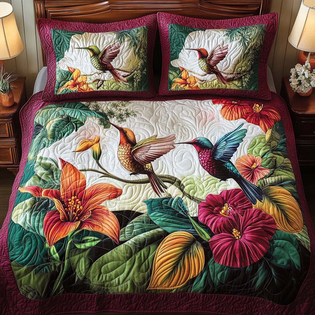 Single (59'' x 70'') /Rainbow Wings 3-Piece Quilted Bedding Set