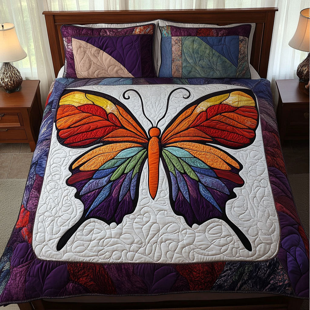 Rainbow Wings 3-Piece Quilted Bedding Set - Single (59" x 70")