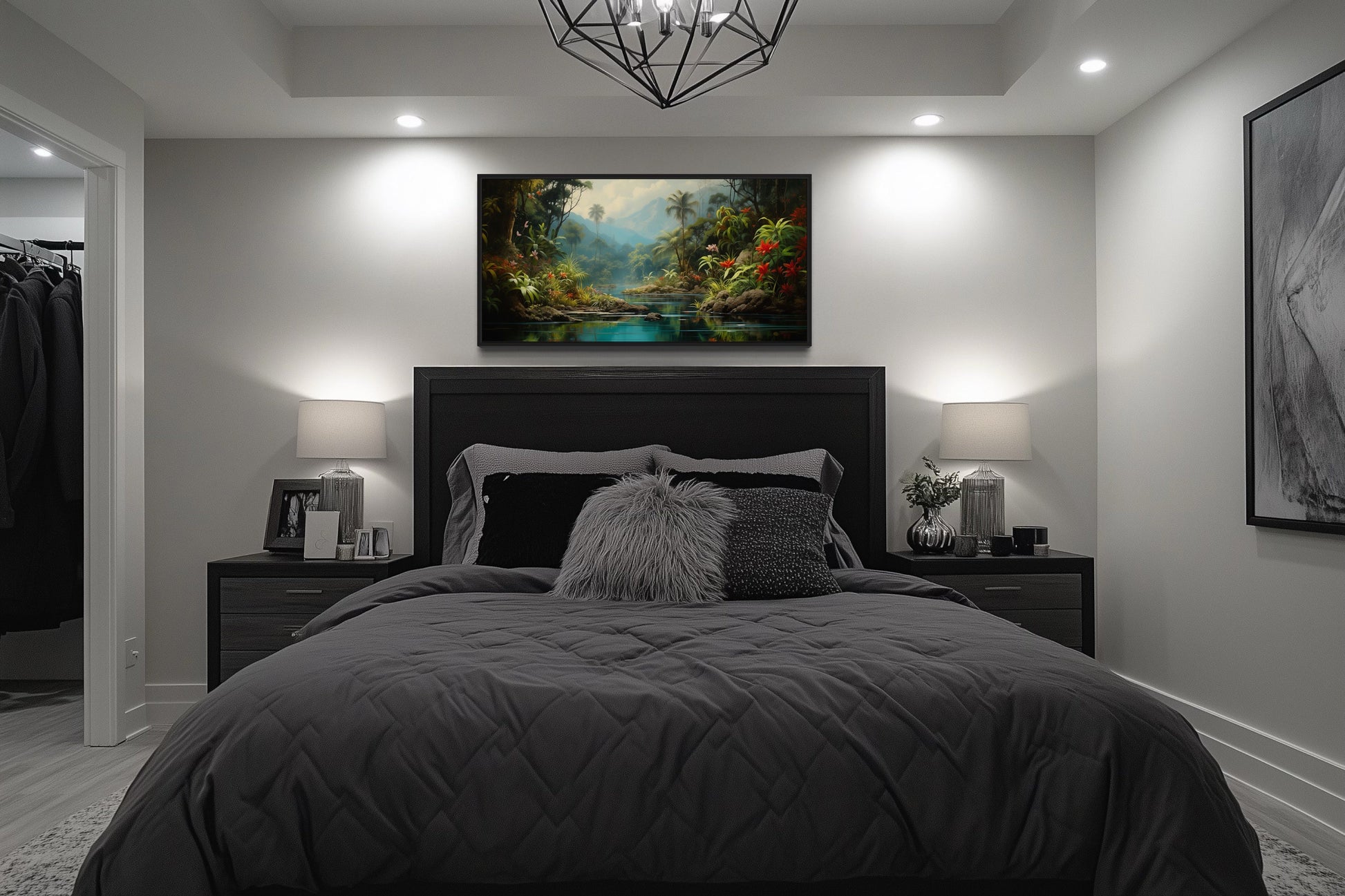 Rainforest Wall Art – Framed Tropical Canvas | Vibrant Forest Painting