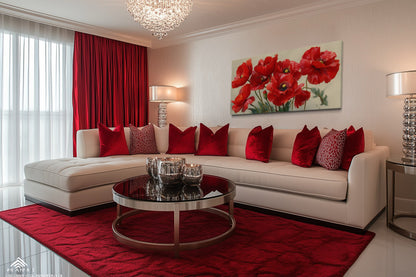 Red Poppies Framed Canvas Wall Art