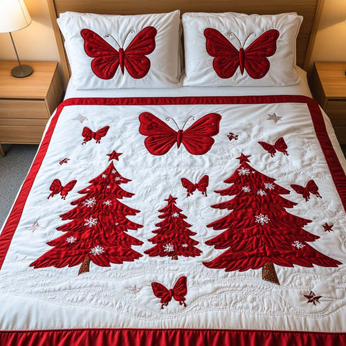 Red Harmony 3-Piece Quilted Bedding Set - Single (59" x 70")